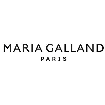 Logo mit dem Text MARIA GALLAND in schwarzen Großbuchstaben und darunter PARIS in kleineren Großbuchstaben, alles auf weißem Hintergrund.