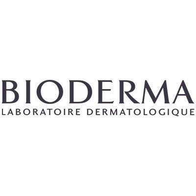 Bioderma-Logo mit dem Text BIODERMA LABORATOIRE DERMATOLOGIQUE in schwarzen Großbuchstaben auf weißem Hintergrund.