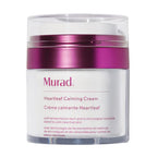 Ein Tiegel Murad HYDRATION – SENSITIVE SKIN HEARTLEAF CALMING CREAM mit einem magentafarbenen Band, einem durchsichtigen Deckel und einem Etikettentext.